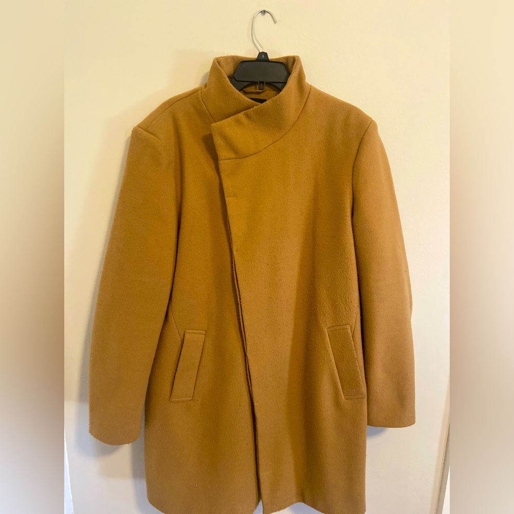 BOOHOOMAN Whool Tan Trench Coat